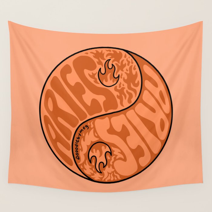 Aries Yin Yang Wall Tapestry Gallery Image 1