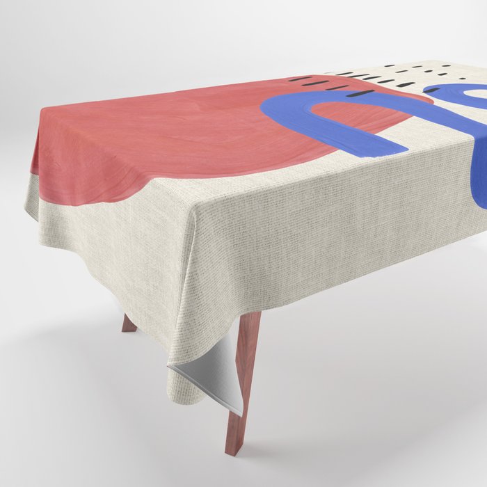 Rainy Blue Wiggle Tablecloth Gallery Image 1