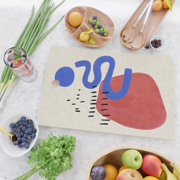 Rainy Blue Wiggle Cutting Board Gallery Image 2