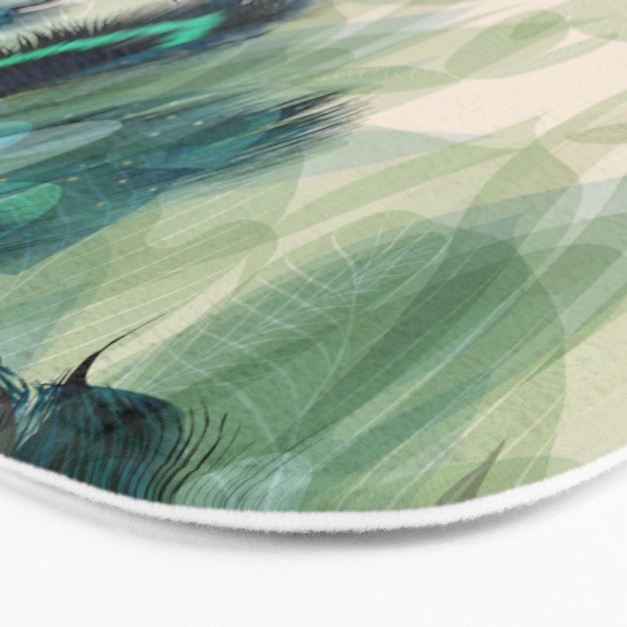 Beautiful Peacock Feathers Bath Mat Gallery Image 3