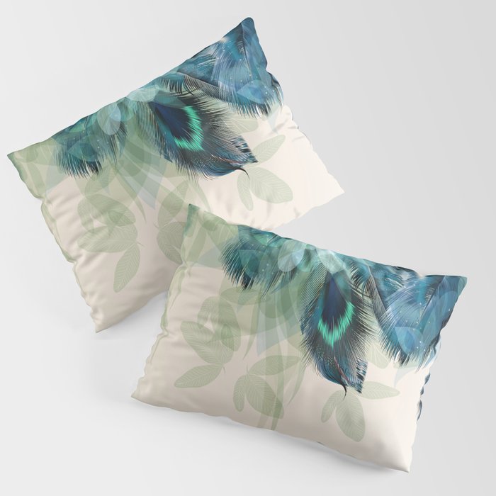 Beautiful Peacock Feathers Pillow Sham Gallery Image 3