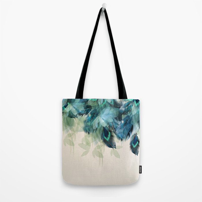 Beautiful Peacock Feathers Tote Bag Gallery Image 2