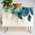 Beautiful Peacock Feathers Credenza Gallery Image 1