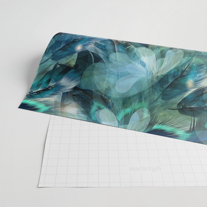 Beautiful Peacock Feathers Wrapping Paper Gallery Image 2