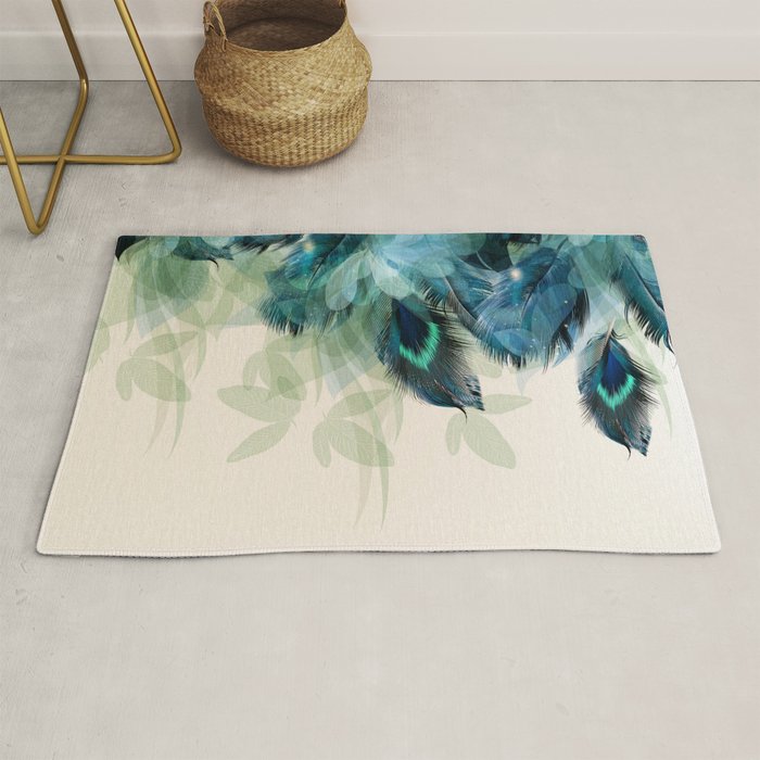 Beautiful Peacock Feathers Rug Gallery Image 1