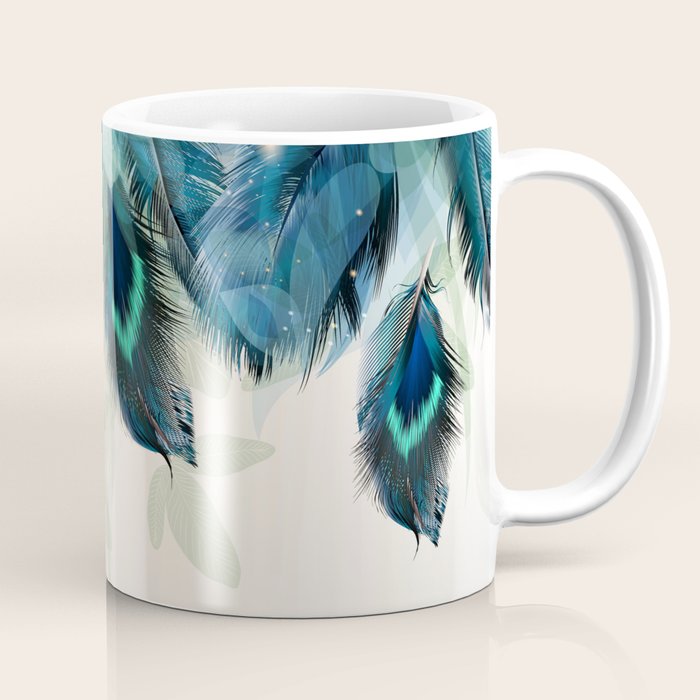 Beautiful Peacock Feathers Coffee Mug Gallery Image 1
