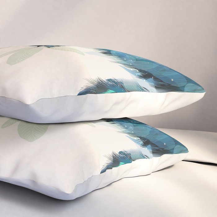 Beautiful Peacock Feathers Pillow Sham Gallery Image 3