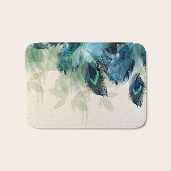 Beautiful Peacock Feathers Bath Mat Gallery Image 1