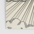 Radiant eye minimal sky scene with clouds - black lines on neutral Poster Gallery Image 3