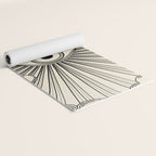 Radiant eye minimal sky scene with clouds - black lines on neutral Yoga Mat Gallery Image 2