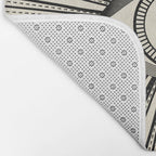 Radiant eye minimal sky scene with clouds - black lines on neutral Bath Mat Gallery Image 2