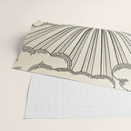 Radiant eye minimal sky scene with clouds - black lines on neutral Wrapping Paper Gallery Image 2