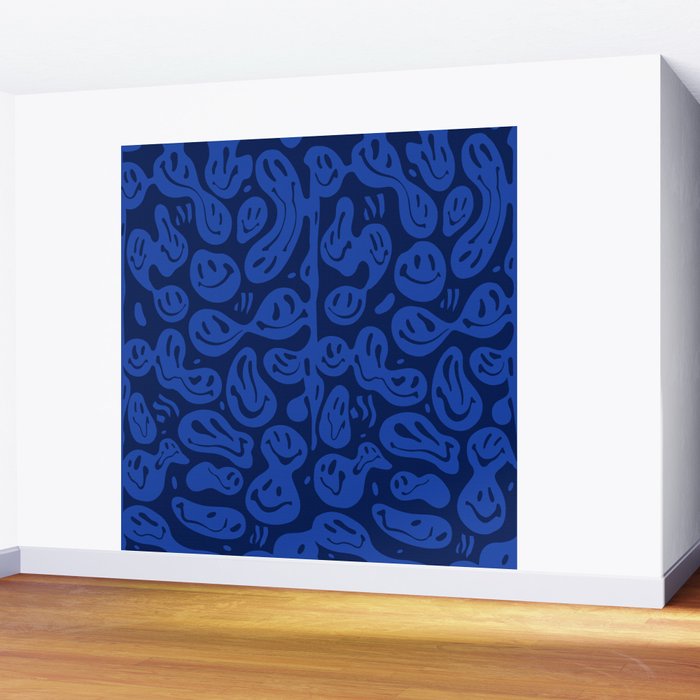 Cool Blue Melted Happiness Wall Mural Gallery Image 2