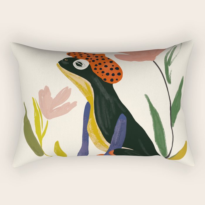 Parisian Frog Rectangular Pillow Gallery Image 2