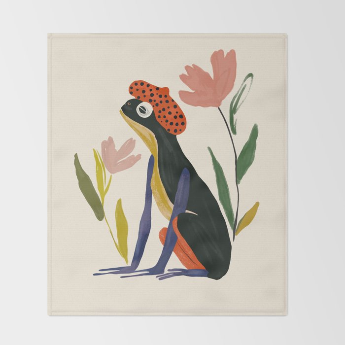Parisian Frog Throw Blanket Gallery Image 2