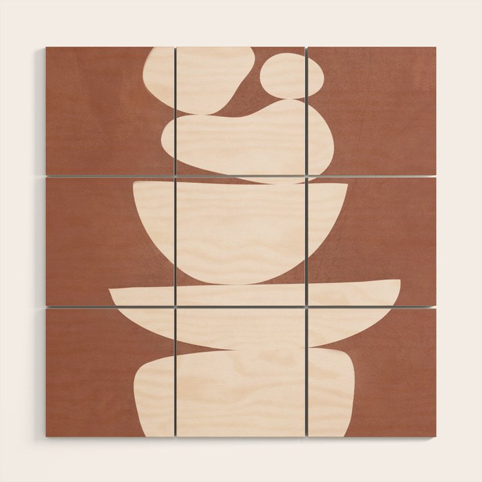 Abstract Balancing Shapes II Wood Wall Art Gallery Image 1