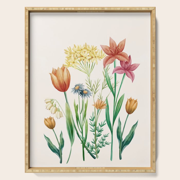 Vibrant Flowers 03 Serving Tray Gallery Image 1