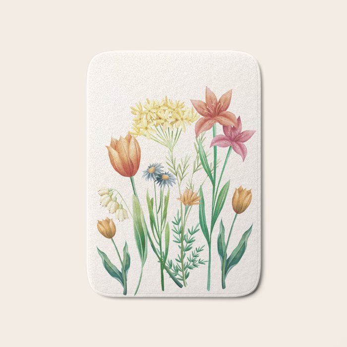 Vibrant Flowers 03 Bath Mat Gallery Image 1
