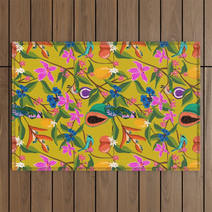 Exotic jungles pattern  Outdoor Rug Gallery Image 1