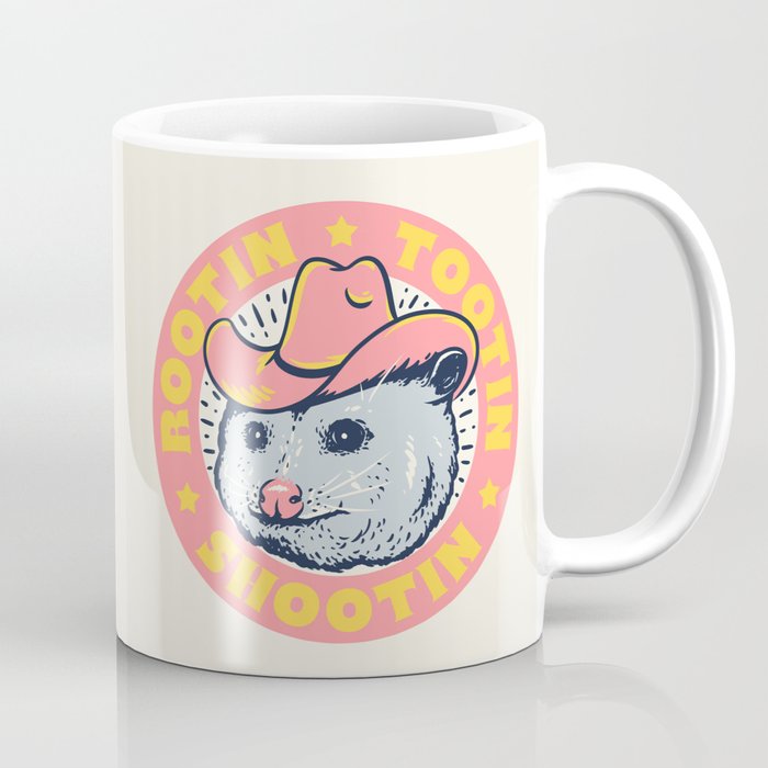 Possum Rootin Tootin Shootin | Pink Coffee Mug Gallery Image 1