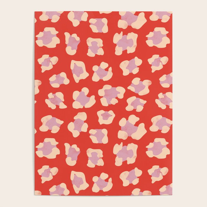 Dopamine Leopard Print In Red And Pink Poster Gallery Image 4