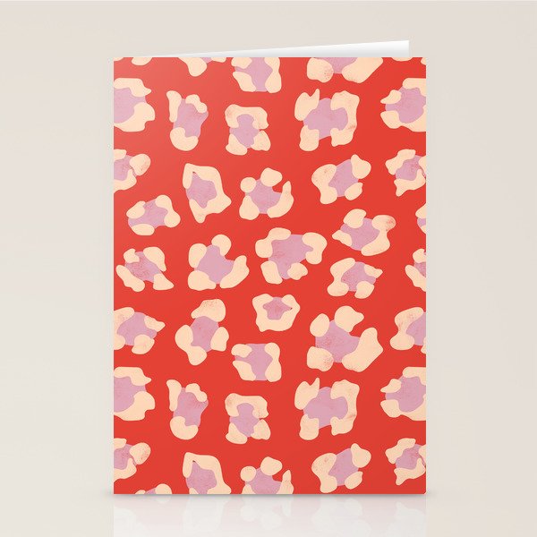 Dopamine Leopard Print In Red And Pink Stationery Card Gallery Image 2