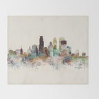 minneapolis minnesota skyline Throw Blanket Gallery Image 2