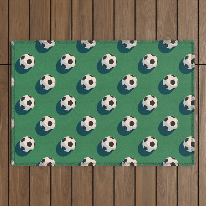 BALLS Football - pattern Outdoor Rug Gallery Image 1