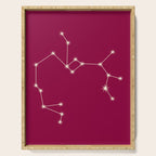 Sagittarius Zodiac Star Constellation Line Art Magenta Pink Serving Tray Gallery Image 1