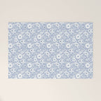 Hand drawn blue and white florals Welcome Mat Gallery Image 1