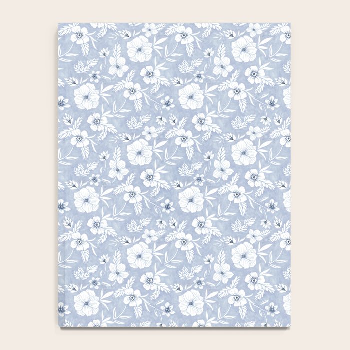 Hand drawn blue and white florals Notebook Gallery Image 4