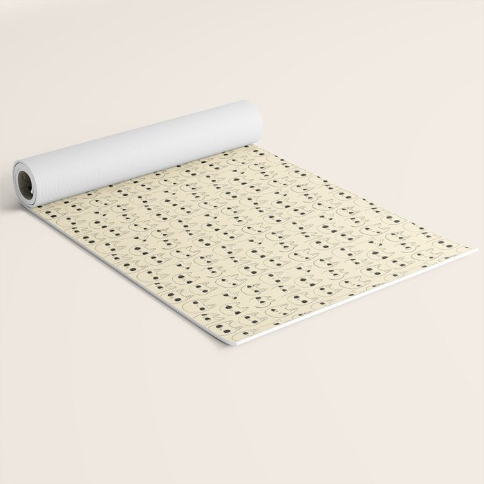 Cute Kawaii Cat Face Doodle Sketch Drawings Yoga Mat Gallery Image 2