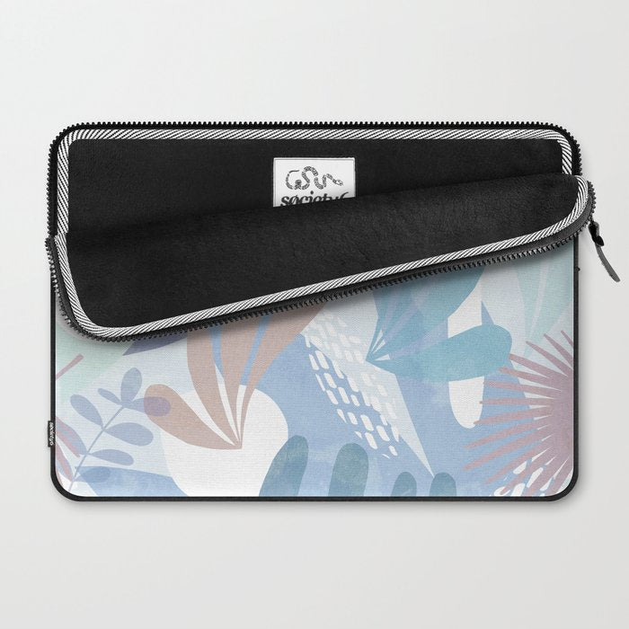 Tropical Boho Jungle Pattern 4 - Blue  Laptop Sleeve Gallery Image 2