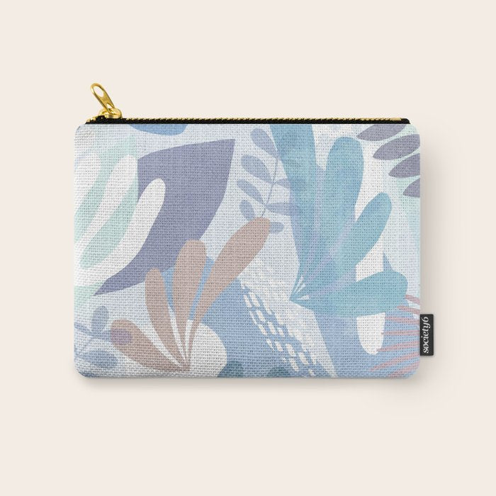 Tropical Boho Jungle Pattern 4 - Blue  Carry All Pouch Gallery Image 1