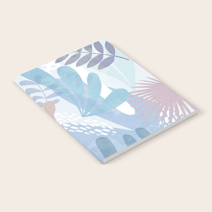 Tropical Boho Jungle Pattern 4 - Blue  Notebook Gallery Image 1