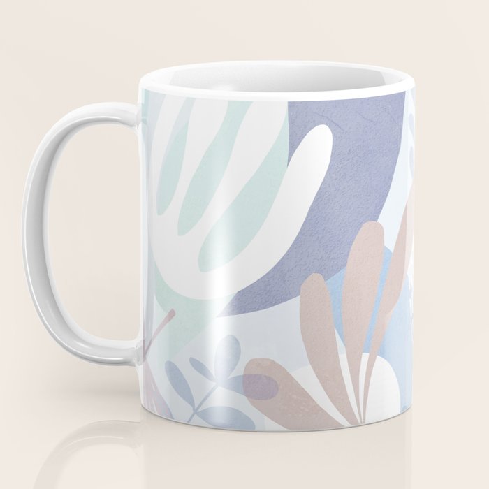 Tropical Boho Jungle Pattern 4 - Blue  Coffee Mug Gallery Image 3