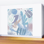 Tropical Boho Jungle Pattern 4 - Blue  Wall Mural Gallery Image 2