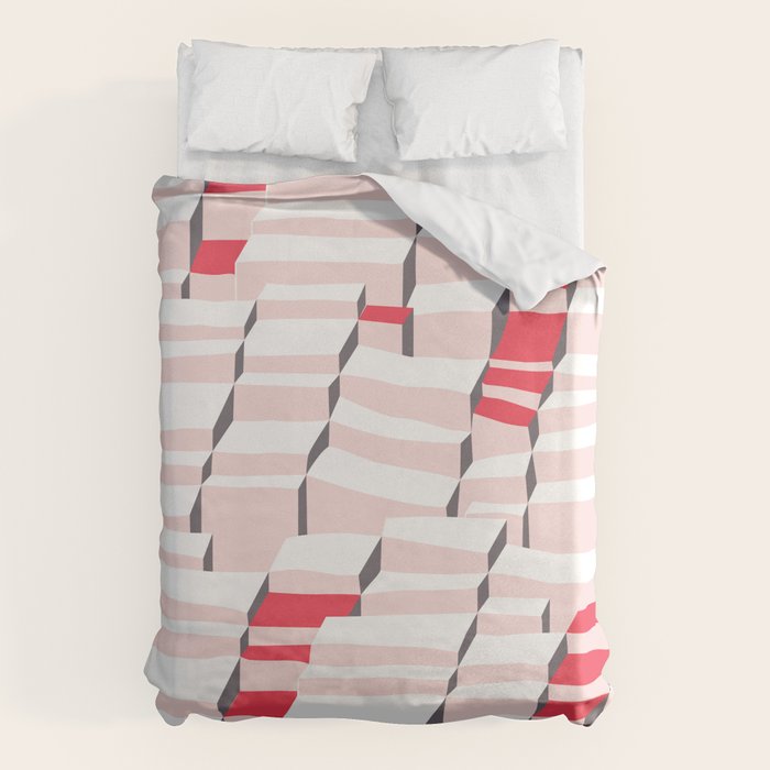 City life always up pearl pink Duvet Cover Gallery Image 1