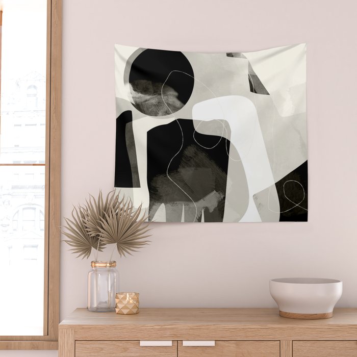 moon shine abstract art Wall Tapestry Gallery Image 2