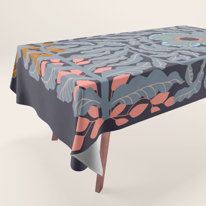 Fern leaves and flower Tablecloth Gallery Image 1