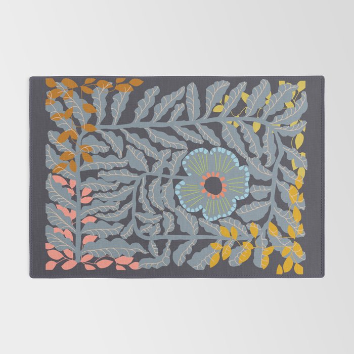 Fern leaves and flower Rug Gallery Image 2