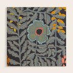 Fern leaves and flower Wood Wall Art Gallery Image 1