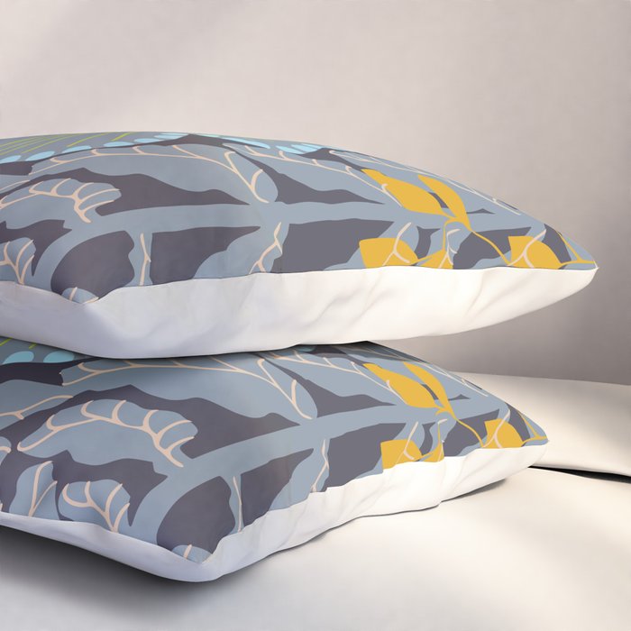 Fern leaves and flower Pillow Sham Gallery Image 3