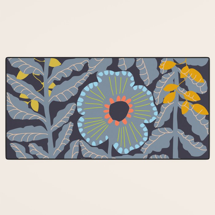 Fern leaves and flower Desk Mat Gallery Image 3