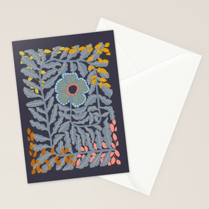Fern leaves and flower Stationery Card Gallery Image 2