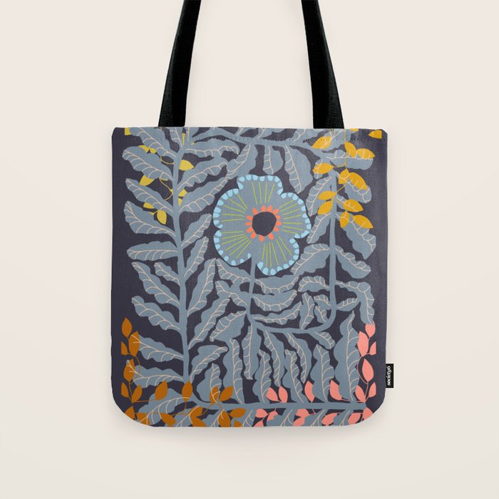 Fern leaves and flower Tote Bag Gallery Image 1