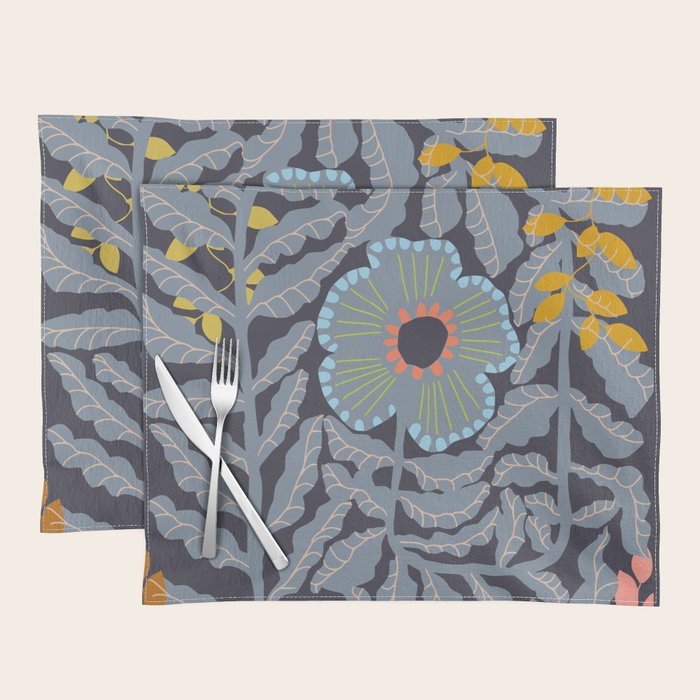 Fern leaves and flower Placemat Gallery Image 1