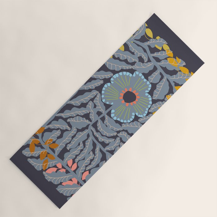 Fern leaves and flower Yoga Mat Gallery Image 1