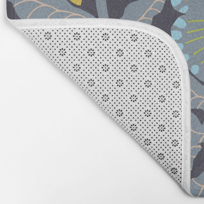 Fern leaves and flower Bath Mat Gallery Image 2