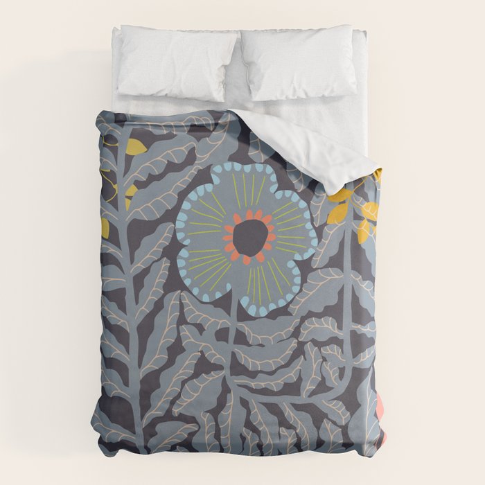 Fern leaves and flower Duvet Cover Gallery Image 1